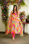 DC-G19 Multi Colour Anarkali Kurti With Bottom Dupatta Catalog